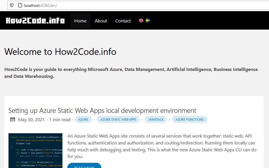 Azure Static Web Apps CLI Sample