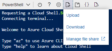 Azure Cloud Shell upload file